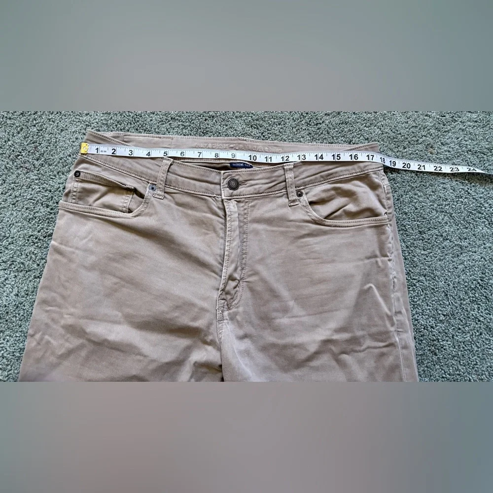 American Eagle Extreme Flex Slim Straight Tan Brown Pants Mens Size 34 Stretch - Picture 2 of 10